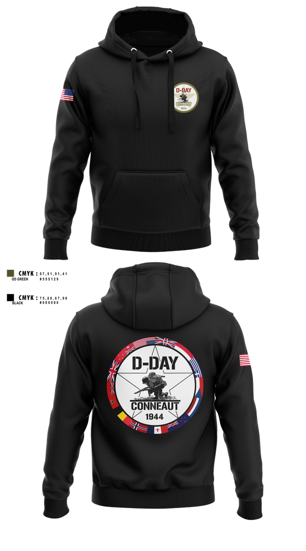 Hoodie, D-Day Ohio, Inc, , Teamtime, Team time, sublimation, custom sports apparel, team uniforms, spirit wear, spiritwear, sports uniforms, custom shirts, team store, custom team store, fundraiser sports, apparel fundraiser