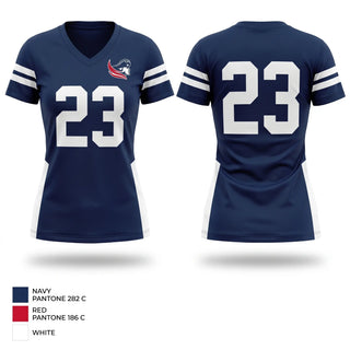 Womens Short Sleeve Vneck Shirt, Junior Patriots, , Teamtime, Team time, sublimation, custom sports apparel, team uniforms, spirit wear, spiritwear, sports uniforms, custom shirts, team store, custom team store, fundraiser sports, apparel fundraiser
