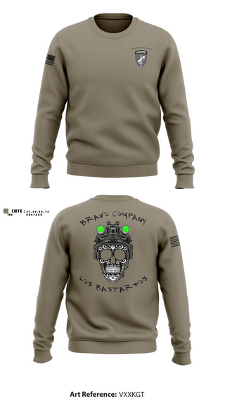 Crew Neck Sweatshirt, 451 B Co Los Bastardos451 B Co Los Bastardos, Army, Teamtime, Team time, sublimation, custom sports apparel, team uniforms, spirit wear, spiritwear, sports uniforms, custom shirts, team store, custom team store, fundraiser sports, apparel fundraiser