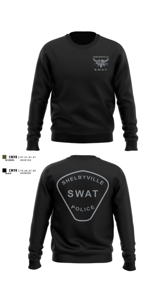 Crew Neck Sweatshirt, Shelbyville SWAT, Police, Teamtime, Team time, sublimation, custom sports apparel, team uniforms, spirit wear, spiritwear, sports uniforms, custom shirts, team store, custom team store, fundraiser sports, apparel fundraiser
