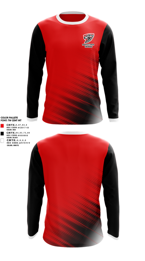 Long Sleeve Performance Shirt, Fairfield Union High School Swimming, Swimming, Teamtime, Team time, sublimation, custom sports apparel, team uniforms, spirit wear, spiritwear, sports uniforms, custom shirts, team store, custom team store, fundraiser sports, apparel fundraiser