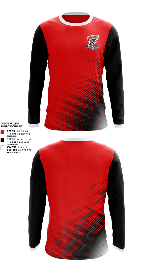 Long Sleeve Performance Shirt, Fairfield Union High School Swimming, Swimming, Teamtime, Team time, sublimation, custom sports apparel, team uniforms, spirit wear, spiritwear, sports uniforms, custom shirts, team store, custom team store, fundraiser sports, apparel fundraiser