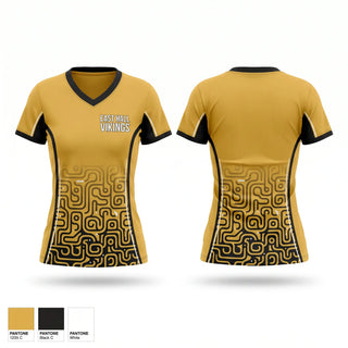 Womens Short Sleeve Vneck Shirt, East Hall Vikings, Softball, Teamtime, Team time, sublimation, custom sports apparel, team uniforms, spirit wear, spiritwear, sports uniforms, custom shirts, team store, custom team store, fundraiser sports, apparel fundraiser
