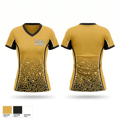 East Hall Vikings Women's Short Sleeve V-neck Shirt - 1