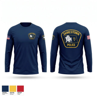 Long Sleeve Performance Shirt, Jamestown Police Department, Police, Teamtime, Team time, sublimation, custom sports apparel, team uniforms, spirit wear, spiritwear, sports uniforms, custom shirts, team store, custom team store, fundraiser sports, apparel fundraiser