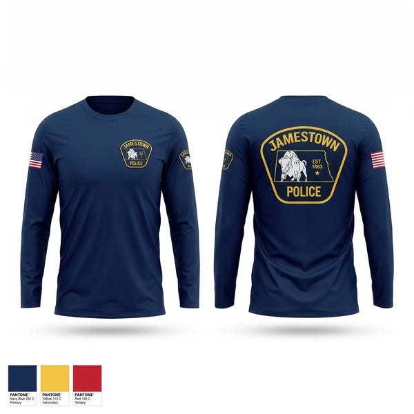 Long Sleeve Performance Shirt, Jamestown Police Department, Police, Teamtime, Team time, sublimation, custom sports apparel, team uniforms, spirit wear, spiritwear, sports uniforms, custom shirts, team store, custom team store, fundraiser sports, apparel fundraiser