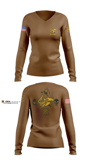 Womens Long Sleeve Vneck Shirt, Mobile Recruiting Company, Army, Teamtime, Team time, sublimation, custom sports apparel, team uniforms, spirit wear, spiritwear, sports uniforms, custom shirts, team store, custom team store, fundraiser sports, apparel fundraiser