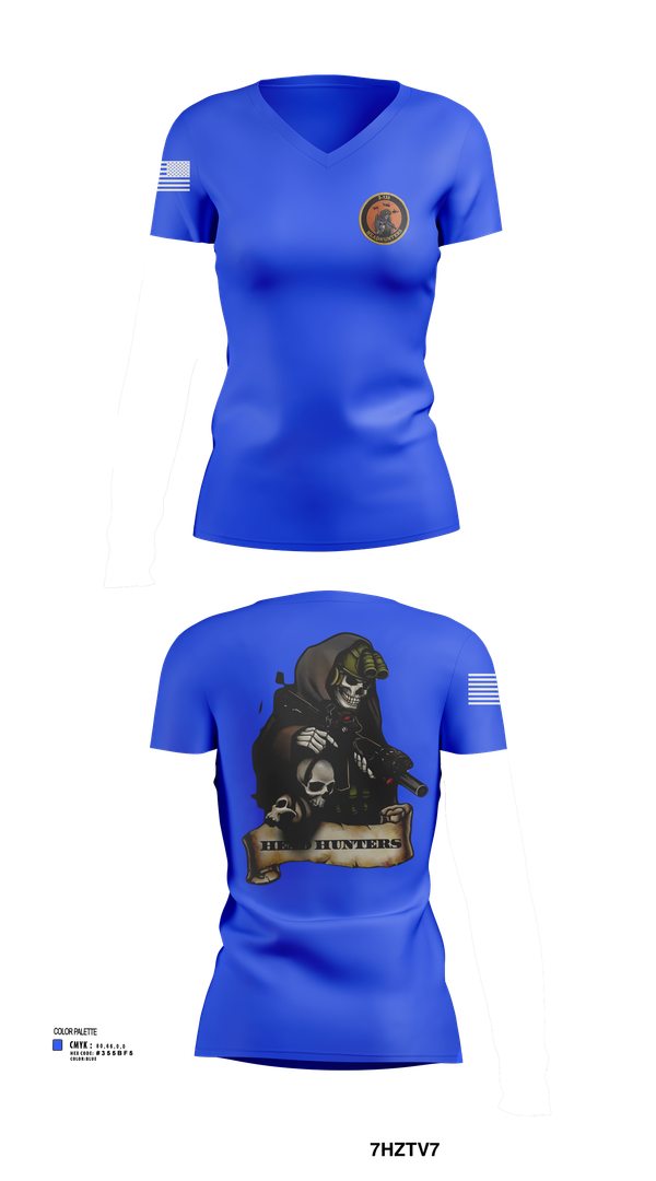 Womens Short Sleeve Vneck Shirt, HHC 2-135th AVN REG, , Teamtime, Team time, sublimation, custom sports apparel, team uniforms, spirit wear, spiritwear, sports uniforms, custom shirts, team store, custom team store, fundraiser sports, apparel fundraiser