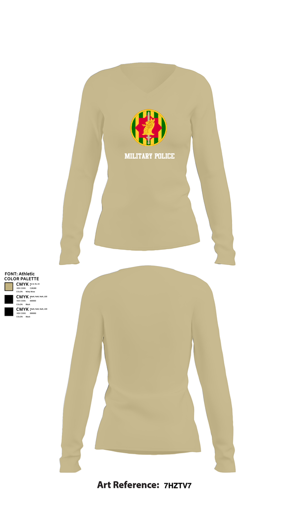 Womens Long Sleeve Vneck Shirt, Military Police, Army, Teamtime, Team time, sublimation, custom sports apparel, team uniforms, spirit wear, spiritwear, sports uniforms, custom shirts, team store, custom team store, fundraiser sports, apparel fundraiser