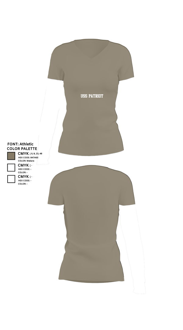Womens Short Sleeve Vneck Shirt, USS PATRIOT, Navy, Teamtime, Team time, sublimation, custom sports apparel, team uniforms, spirit wear, spiritwear, sports uniforms, custom shirts, team store, custom team store, fundraiser sports, apparel fundraiser