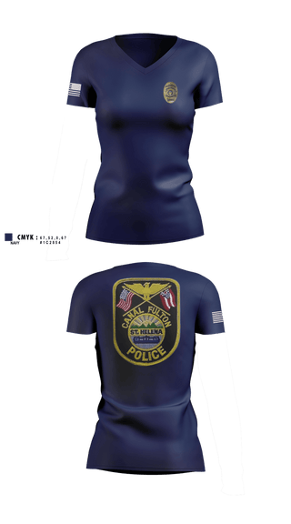Womens Short Sleeve Vneck Shirt, Canal Fulton Police Department, Police, Teamtime, Team time, sublimation, custom sports apparel, team uniforms, spirit wear, spiritwear, sports uniforms, custom shirts, team store, custom team store, fundraiser sports, apparel fundraiser