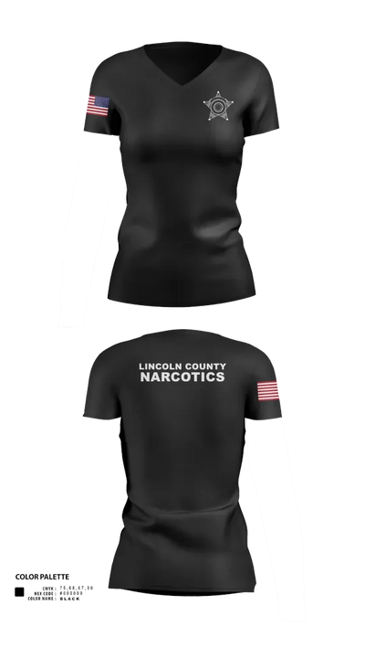 Lincoln County Narcotics 81046896 Women's Short Sleeve V-neck Shirt - 22