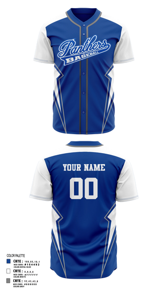 Full Button Baseball Jersey, Denmark Tech Panthers, Baseball, Teamtime, Team time, sublimation, custom sports apparel, team uniforms, spirit wear, spiritwear, sports uniforms, custom shirts, team store, custom team store, fundraiser sports, apparel fundraiser