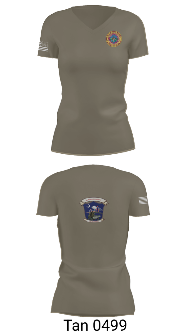 Womens Short Sleeve Vneck Shirt, 4th Medical Logistics, Marines, Teamtime, Team time, sublimation, custom sports apparel, team uniforms, spirit wear, spiritwear, sports uniforms, custom shirts, team store, custom team store, fundraiser sports, apparel fundraiser