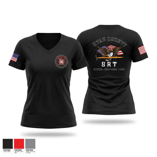Womens Short Sleeve Vneck Shirt, Utah County SRT, Fire Department, Teamtime, Team time, sublimation, custom sports apparel, team uniforms, spirit wear, spiritwear, sports uniforms, custom shirts, team store, custom team store, fundraiser sports, apparel fundraiser