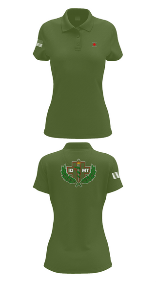 Womens Short Sleeve Performance Polo, IDMTs, Air Force, Teamtime, Team time, sublimation, custom sports apparel, team uniforms, spirit wear, spiritwear, sports uniforms, custom shirts, team store, custom team store, fundraiser sports, apparel fundraiser