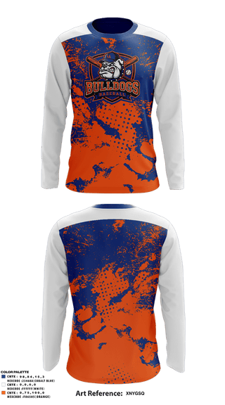 Long Sleeve Performance Shirt, Lucy Addison MS Bulldogs, Baseball, Teamtime, Team time, sublimation, custom sports apparel, team uniforms, spirit wear, spiritwear, sports uniforms, custom shirts, team store, custom team store, fundraiser sports, apparel fundraiser