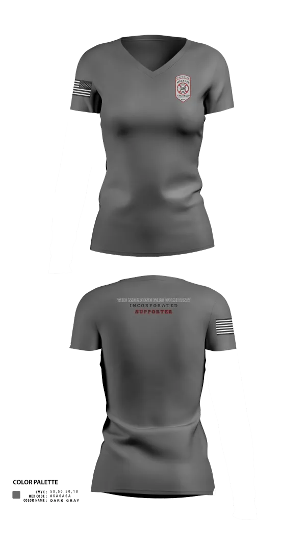Womens Short Sleeve Vneck Shirt, The Melrose Fire Company Incorporated, , Teamtime, Team time, sublimation, custom sports apparel, team uniforms, spirit wear, spiritwear, sports uniforms, custom shirts, team store, custom team store, fundraiser sports, apparel fundraiser