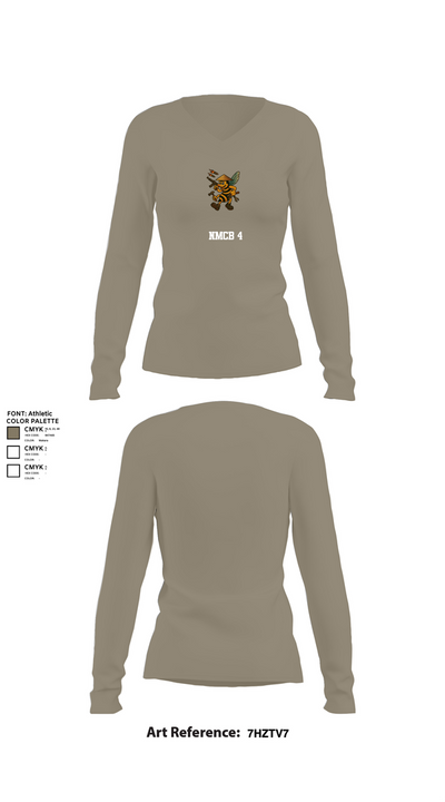 NMCB 4 61250652 Women's Long Sleeve V-neck Shirt - 59
