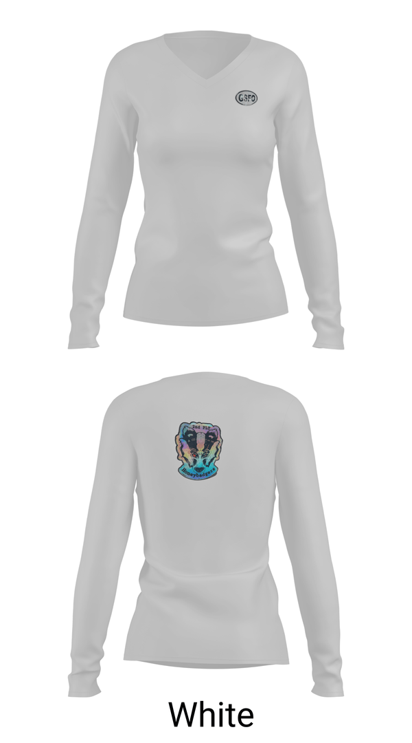 Womens Long Sleeve Vneck Shirt, 2nd plt Aco 1-16 INF, Army, Teamtime, Team time, sublimation, custom sports apparel, team uniforms, spirit wear, spiritwear, sports uniforms, custom shirts, team store, custom team store, fundraiser sports, apparel fundraiser