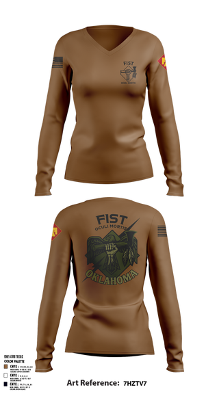 Womens Long Sleeve Vneck Shirt, HHB 160th FIST, Army, Teamtime, Team time, sublimation, custom sports apparel, team uniforms, spirit wear, spiritwear, sports uniforms, custom shirts, team store, custom team store, fundraiser sports, apparel fundraiser