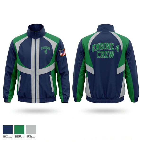 Windbreaker, Engine 4, Fire Department, Teamtime, Team time, sublimation, custom sports apparel, team uniforms, spirit wear, spiritwear, sports uniforms, custom shirts, team store, custom team store, fundraiser sports, apparel fundraiser