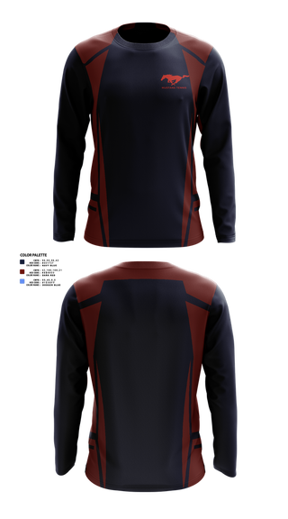 Long Sleeve Performance Shirt, Tulare Western Mustangs, Tennis, Teamtime, Team time, sublimation, custom sports apparel, team uniforms, spirit wear, spiritwear, sports uniforms, custom shirts, team store, custom team store, fundraiser sports, apparel fundraiser