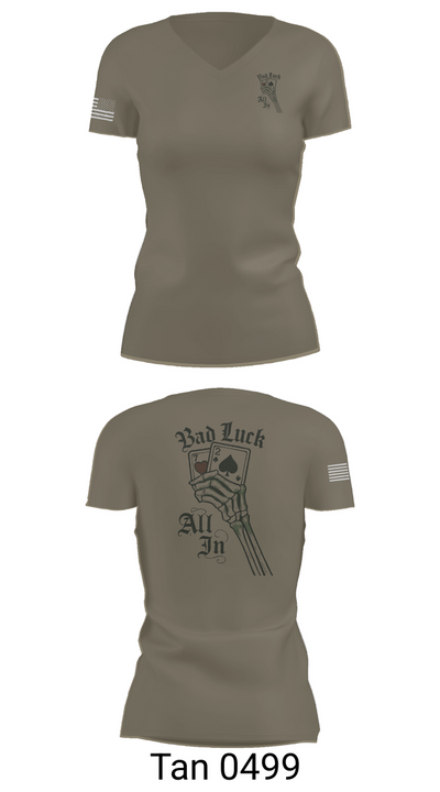 4th plt bad luck 18253345 Women's Short Sleeve V-neck Shirt - 68
