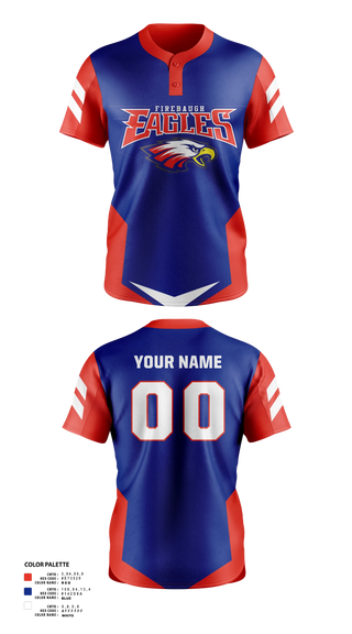 Two Button Softball Jersey, Firebaugh eagles, Softball, Teamtime, Team time, sublimation, custom sports apparel, team uniforms, spirit wear, spiritwear, sports uniforms, custom shirts, team store, custom team store, fundraiser sports, apparel fundraiser