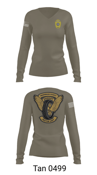Womens Long Sleeve Vneck Shirt, Henderson County Motor Unit, Police, Teamtime, Team time, sublimation, custom sports apparel, team uniforms, spirit wear, spiritwear, sports uniforms, custom shirts, team store, custom team store, fundraiser sports, apparel fundraiser