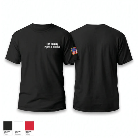 Old School Cotton Feel Shirt, The Colony Pipes & Drums, Fire Department, Teamtime, Team time, sublimation, custom sports apparel, team uniforms, spirit wear, spiritwear, sports uniforms, custom shirts, team store, custom team store, fundraiser sports, apparel fundraiser