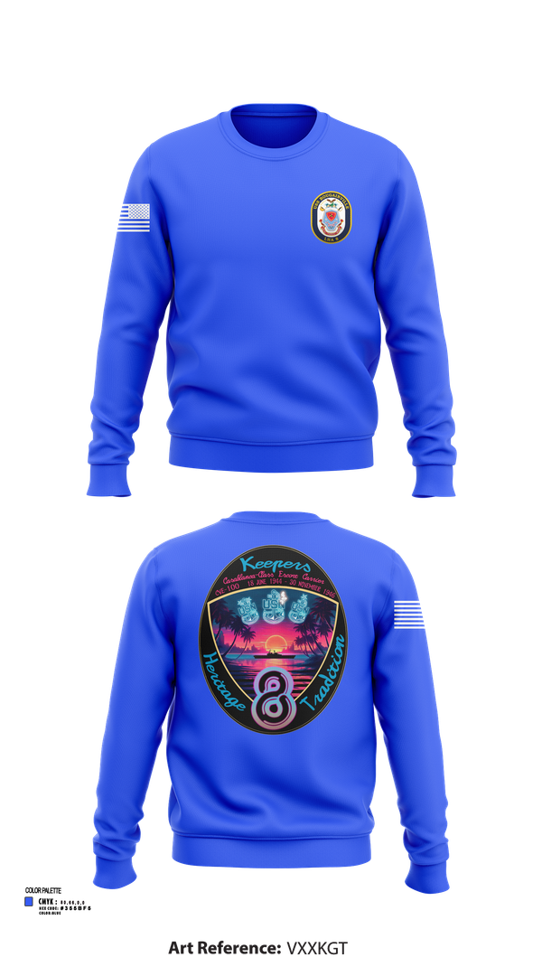 Crew Neck Sweatshirt, USS Bougainville CPO, , Teamtime, Team time, sublimation, custom sports apparel, team uniforms, spirit wear, spiritwear, sports uniforms, custom shirts, team store, custom team store, fundraiser sports, apparel fundraiser