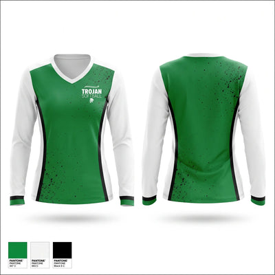 New Castle Trojans Women's Long Sleeve V-neck Shirt - 1