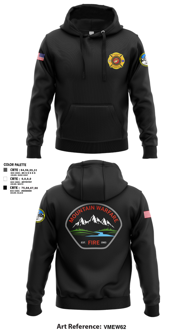 Hoodie, Marine Corps Mountain Warfare Training Center Fire Department, , Teamtime, Team time, sublimation, custom sports apparel, team uniforms, spirit wear, spiritwear, sports uniforms, custom shirts, team store, custom team store, fundraiser sports, apparel fundraiser