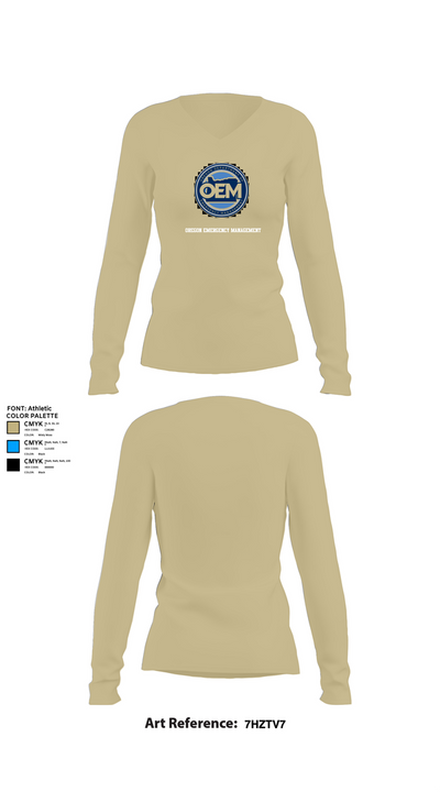Oregon Emergency Management 48984222 Women's Long Sleeve V-neck Shirt - 78