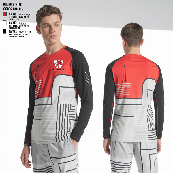 Long Sleeve Performance Shirt, Waco High Golf, Golf, Teamtime, Team time, sublimation, custom sports apparel, team uniforms, spirit wear, spiritwear, sports uniforms, custom shirts, team store, custom team store, fundraiser sports, apparel fundraiser