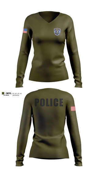 Womens Long Sleeve Vneck Shirt, Robbinsville Police, Police, Teamtime, Team time, sublimation, custom sports apparel, team uniforms, spirit wear, spiritwear, sports uniforms, custom shirts, team store, custom team store, fundraiser sports, apparel fundraiser