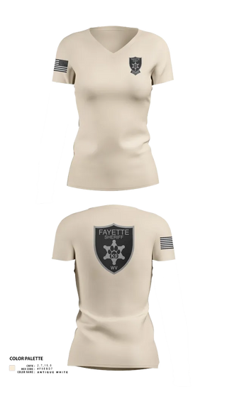 Womens Short Sleeve Vneck Shirt, Fayette County Sheriff WV, Police, Teamtime, Team time, sublimation, custom sports apparel, team uniforms, spirit wear, spiritwear, sports uniforms, custom shirts, team store, custom team store, fundraiser sports, apparel fundraiser