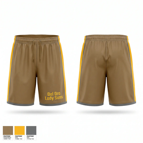 Athletic Shorts With Pockets, Del Oro Lady Suns, Softball, Teamtime, Team time, sublimation, custom sports apparel, team uniforms, spirit wear, spiritwear, sports uniforms, custom shirts, team store, custom team store, fundraiser sports, apparel fundraiser