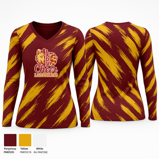 Womens Long Sleeve Vneck Shirt, team name, Cheer, Teamtime, Team time, sublimation, custom sports apparel, team uniforms, spirit wear, spiritwear, sports uniforms, custom shirts, team store, custom team store, fundraiser sports, apparel fundraiser