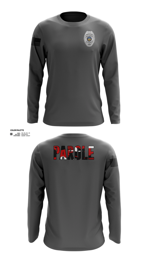 Long Sleeve Performance Shirt, Adult Parole Authority, Police, Teamtime, Team time, sublimation, custom sports apparel, team uniforms, spirit wear, spiritwear, sports uniforms, custom shirts, team store, custom team store, fundraiser sports, apparel fundraiser