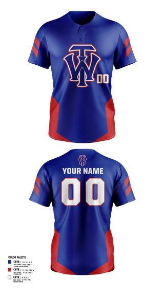 Two Button Softball Jersey, W.I.T., Softball, Teamtime, Team time, sublimation, custom sports apparel, team uniforms, spirit wear, spiritwear, sports uniforms, custom shirts, team store, custom team store, fundraiser sports, apparel fundraiser