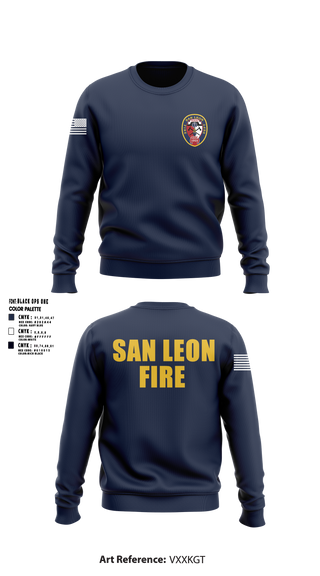 Crew Neck Sweatshirt, San Leon Volunteer Fire Department, Fire Department, Teamtime, Team time, sublimation, custom sports apparel, team uniforms, spirit wear, spiritwear, sports uniforms, custom shirts, team store, custom team store, fundraiser sports, apparel fundraiser