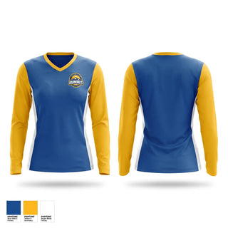 Womens Long Sleeve Vneck Shirt, Summit Soccer Club, Men's Soccer, Teamtime, Team time, sublimation, custom sports apparel, team uniforms, spirit wear, spiritwear, sports uniforms, custom shirts, team store, custom team store, fundraiser sports, apparel fundraiser
