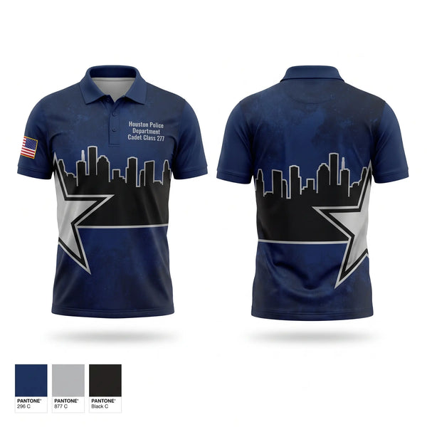Short Sleeve Performance Polo, Houston Police Department Cadet Class 277, Police, Teamtime, Team time, sublimation, custom sports apparel, team uniforms, spirit wear, spiritwear, sports uniforms, custom shirts, team store, custom team store, fundraiser sports, apparel fundraiser