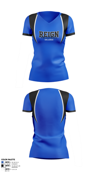 Womens Short Sleeve Vneck Shirt, Reign volleyball Orlando, Women's Volleyball, Teamtime, Team time, sublimation, custom sports apparel, team uniforms, spirit wear, spiritwear, sports uniforms, custom shirts, team store, custom team store, fundraiser sports, apparel fundraiser