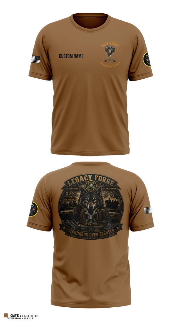 Old School Cotton Shirt, Legacy 3/2 Fury Troop, Army, Teamtime, Team time, sublimation, custom sports apparel, team uniforms, spirit wear, spiritwear, sports uniforms, custom shirts, team store, custom team store, fundraiser sports, apparel fundraiser