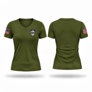 Womens Short Sleeve Vneck Shirt, Atec, Army, Teamtime, Team time, sublimation, custom sports apparel, team uniforms, spirit wear, spiritwear, sports uniforms, custom shirts, team store, custom team store, fundraiser sports, apparel fundraiser