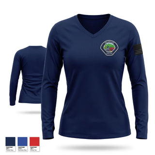 Womens Long Sleeve Vneck Shirt, Belgrade Police Department, Police, Teamtime, Team time, sublimation, custom sports apparel, team uniforms, spirit wear, spiritwear, sports uniforms, custom shirts, team store, custom team store, fundraiser sports, apparel fundraiser