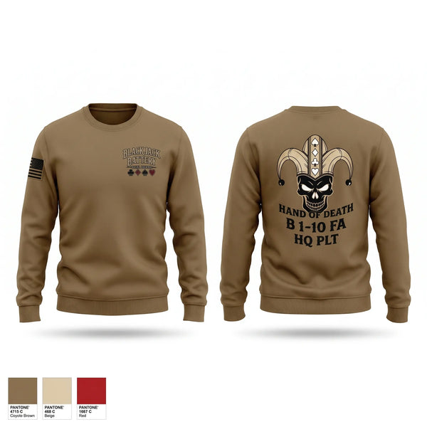 Crew Neck Sweatshirt, Blackjack 1-10FA, Army, Teamtime, Team time, sublimation, custom sports apparel, team uniforms, spirit wear, spiritwear, sports uniforms, custom shirts, team store, custom team store, fundraiser sports, apparel fundraiser